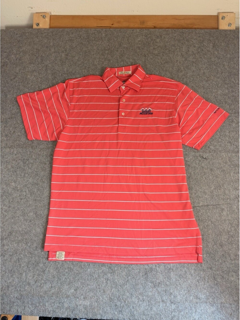 Peter Millar Men's Polo Shirt Size Large Striped Coral T Shirt